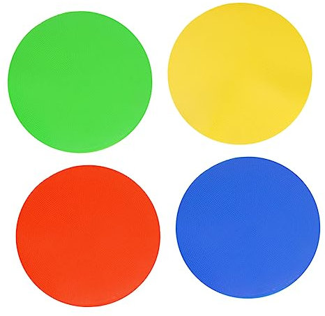 Supvox 4stücke Fußball-markerschalen Runde Sport-trainingsmarkierungen Wiederverwendbare Punktmarkierungen Für Drinnen Und Draußen Gelb Rot Blau