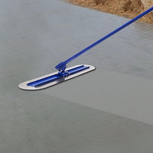 Levkitch Bull Float Truelle de lissage en acier inoxydable avec poignée réglable de 5,2 m Aide à la construction 1200 x 200 mm Outil de construction sèche Disque de lissage