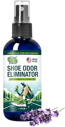 Vapor Fresh Shoe Deodorizer Spray, 4oz (Eucalyptus Lavender) - For Boots, Sneakers, Cleats, Sandals and More - Powerful Shoe Odor Eliminator With Essential Oils (1-pack)