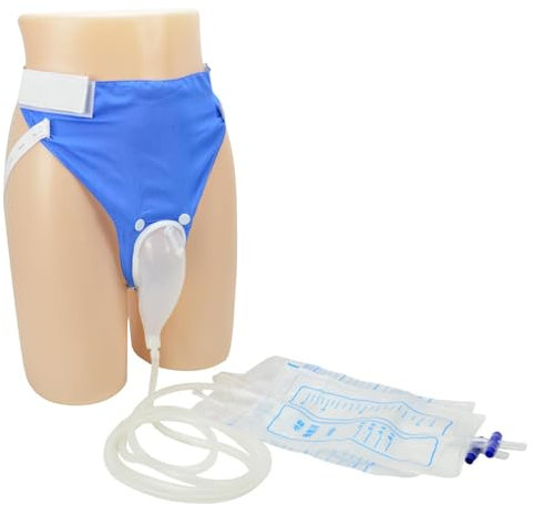 GEDRACKPMYN Sac de Collecte d'urine pour Hommes - Système de Drainage urinaire réutilisable, Portable et Confortable avec 2 Sacs (1000 ML et 2000 ML) - Bleu, Elderly Men