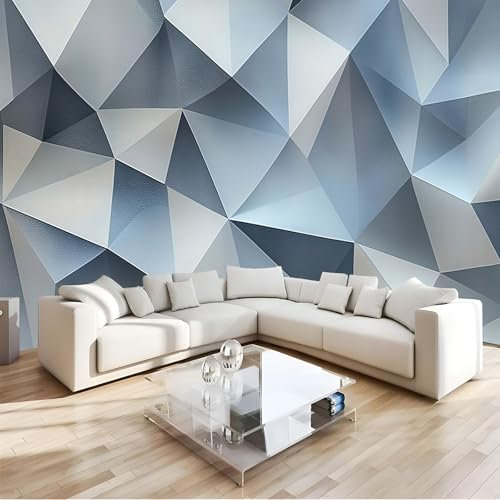 Papel Pintado Patrón Geométrico,150 X 105 cm（anchura x altura Papel para Muebles Triángulo Gris Papel Pared Murales Decorativos Pared Papel Tapiz Impermeable para Cocina Baño Habitacion