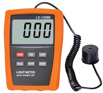Herramienta de medición de iluminación LX1336B Luxómetro digital LCD 10-200000 cd/m², medidor de luz, detector de brillo UV lineal for pantallas de TV CRT LED, retención de datos Detector de nivel de