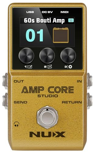 NU-X | Amp Core Pédale de guitare de studio | Simulateur d'ampli compact avec modèles de 26 ampères, 33 émulations d'armoire et IR personnalisés | Pédale multi-effets portable pour guitaristes