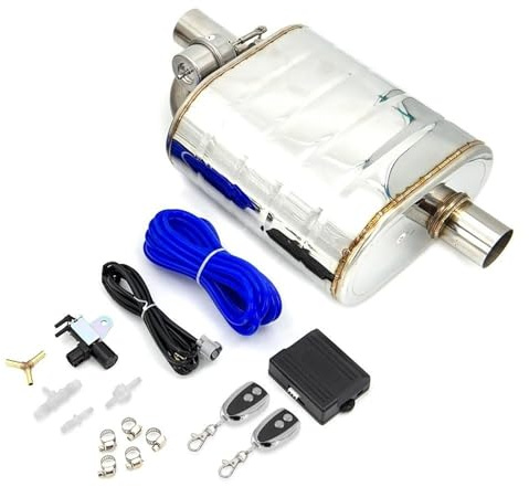 Terminale di Scarico Silenziatore Di Scarico Da 2 2,5 3 '' Pollici Con Valvola Di Scarico Set Controllo Remoto Per Ritaglio Scarico Elettrico O Controllo OBD Tubo Di Scarico Per Auto(70MM+control)