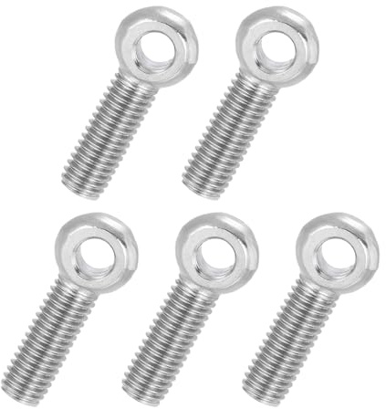 PATIKIL M8 x 30mm Bullone a Occhiello in 304 Acciaio Inox 5Pz Argento | Viti con Occhiello, Bulloni di Vite, Golfari, Vite ad Anello, con 25mm Filettatura, Bullone Di Sollevamento, per DIY