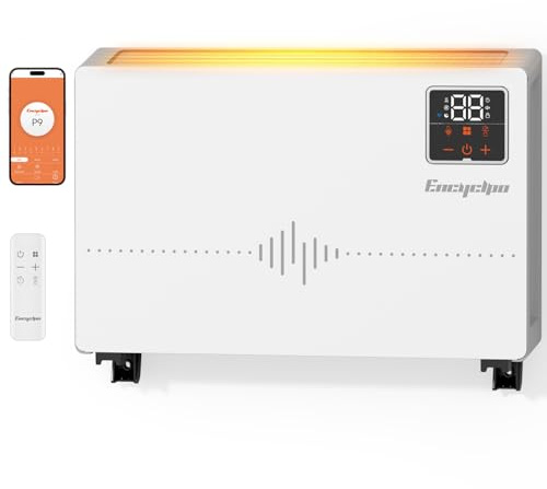 Encyclpo Smart Wall Heater with Wireless and Remote Control, 1500W Space Heaters for Indoor Use, Wall Mounted/Floor Electric Heater with Thermostat, Works with Alexa, 24H Timer,for Bedroom, Garage