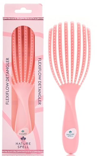 Nature Spell FlexiFlow Detangling Hair Brush, for All Hair Types, Pink