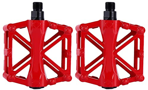 Pedales de Bicicleta de 1 par, Pedales livianos de Aluminio Anti -Skid Pedal de Bicicleta de Plataforma Plana para Carreras de Carreteras y Ciclismo recreativo (Verrotten)
