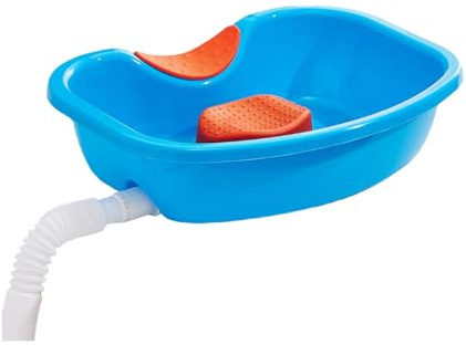 Yhsioaklo Bac à Shampoing Portatif – Plateau Lave-Tête avec Soutien Nuque | Évier de Lit pour Personnes Âgées et Enceintes | Tuyau de Drainage pour Coupe et Teinture