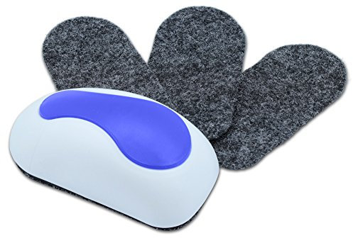 Nekava Tafelwischer mit 3 Ersatzfilze reinigt Whiteboards, Magnettafeln, Flipcharts, Kreidetafeln und Memoboards, abziehbare & selbstklebende Filze sorgen für eine langfristige Nutzungsdauer