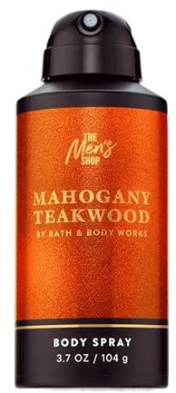 Bath & Body Works Body Spray for Men, Mahogany Teakwood Scent, Men’s Spray with Long-Lasting Personal Fragrance, Warm Woodsy & Masculine Scent, 3.7 oz - 1 Pack