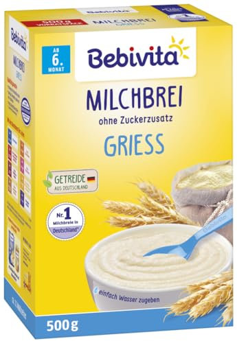 Bebivita Milchbrei Grieß ohne Zuckerzusatz, 2er Pack (2 x 500g)