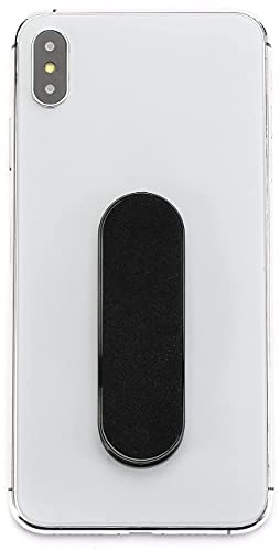 MOMOSTiCK - originalet! Smartphone Fingerhållare - Mobiltelefon Hållare Stativ Grepp - Mobiltelefonfäste Ring för iPhone Samsung Huawei (Mocka Serie - Svart)