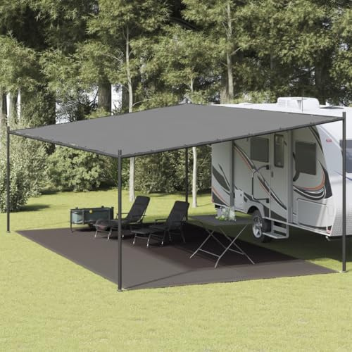 vidaXL Alfombra para Tienda de Campaña Jardín Patio Exterior Tapete Toldo Camping Caravana Campamento Verano Viaje HDPE Gris Antracita 400x800 cm