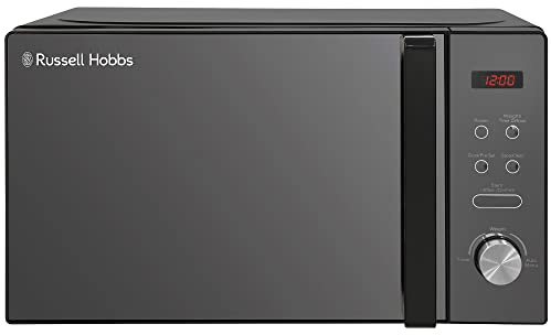 Russell Hobbs RHM2076B 20 Liter 800 W schwarze digitale Solo-Mikrowelle mit 5 Leistungsstufen, automatischem Abtauen, 8 automatischen Kochmenüs, Uhr und Timer, leicht zu reinigen
