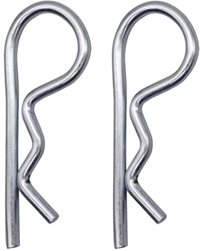 SKIR'CO (2 pièces) Goupilles à ressort en acier zingué 6 mm, clips en R, goupille à ressort en forme de R