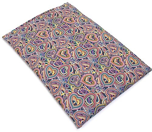 GIRAFFENLAND Bio-Dinkelkissen 30 x 20 cm, Bio-Dinkel + Bio-Baumwolle Psychedelic Heart - Als Wärmekissen & Kältekissen - Dinkel Körnerkissen für Mikrowelle und Backofen - 30x20cm, 800g