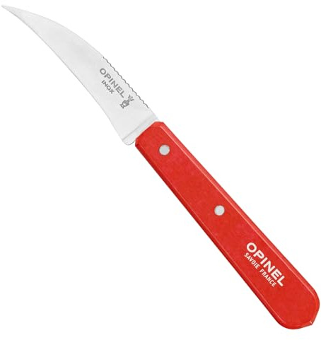 Opinel - Couteau à légumes - bec d'oiseau pour tourner et éplucher manche en bois rouge N°114 - OPINEL