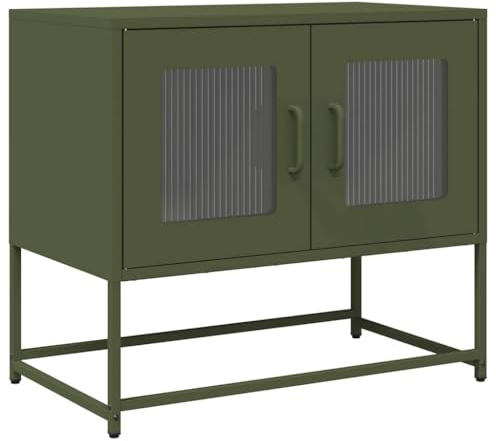 vidaXL TV Cabinet/Black Steel TV Stand - Modern Furniture for Living Room/Bedroom - 100.5x39x60.5 cm - Multipurpose Use as TV Sideboard/Storage Unit