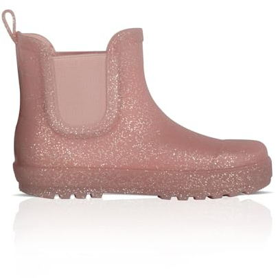 A2Z 4 Kids Bottes de pluie antidérapantes et imperméables en PVC pour enfants, motif galoches, bottes Chelsea légères pour le quotidien, parfaites pour les aventures en plein air, rose, 33 EU