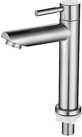 Tofficu Rubinetto Singolo Per Lavabo in Acciaio Inossidabile 304 Rubinetteria Bagno Per Acqua Fredda Design Moderno Facile Installazione Per Cucina E Bagno