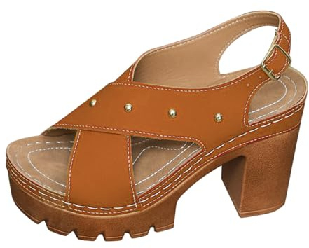 Sandales Femme Pieds Larges Talon - Chaussures Femme Talon Bloc Mules