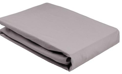 Elegante Mako-Satin Spannbetttuch 140/10x200cm, Farbe hellgrau