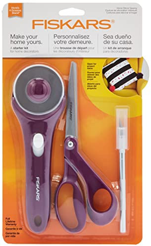 Fiskars Crafts Fiskars Home Décor Sewing Starter Kit (3pc), Purple 3 Count