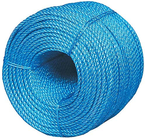 EasyToPack 6mm x 50m Blue Polypropylene Nylon Rope | Tarpaulin Rope | Builders Poly Rope
