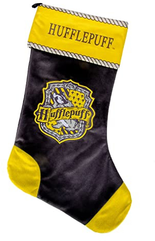 Merchoid Harry Potter: Hufflepuff - Medias de Navidad grandes Hogwarts para decoración de Navidad, adorno de Navidad, bolsa de regalo