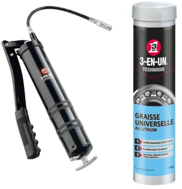 3-EN-UN Lot Technique, Pompe à Graisse + Cartouche de Graisse Universelle au Lithium 400 G
