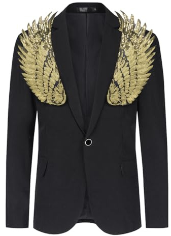 Allthemen Blazer de Hombre con Chaqueta de Esmoquin de Lentejuelas Blazer Colorido Brillante para Fiesta de graduación
