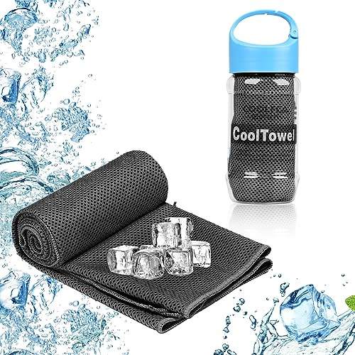 Surcotto Cooling Towel,Microfibre Gym Towel, (40x12),Cooling Towels for Neck,Lightweight Quick Dry Towel for Golf,Sport,Running,Gym,Camping,Fitness,Workout & More Activities -Black