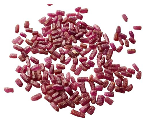 Pierres brutes de rubis pour femmes de 5 à 9 mm, bâtons bruts de rubis en vrac naturels, pierre précieuse de rubis brut pour bijoux, pierre précieuse de rubis en vrac -PKSG166, 10 cts, 10 pièces