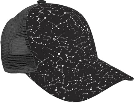 BREAUX Starry Divination - Gorra de béisbol de malla de constelación, gorra de béisbol de moda, gorra de béisbol transpirable para correr al aire libre, starry divination constelación, talla única