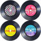 60 Stück Retro CD Vinyl Schallplatten Papier Platzsets rund, Papier Tischsets mit Retro Musik Thema Einweg Platzsets rund 34 cm, 50er-Jahre Esstisch Dekorativ für Bars, Party, Rock, Musikpartys