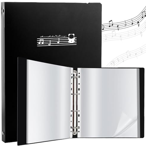 iGolife Carpeta de notas A4, carpeta de notas para hojas de música 60 bolsillos/120 páginas Carpeta de presentación A4 Carpeta de registro Music Sheet Carpeta de coro
