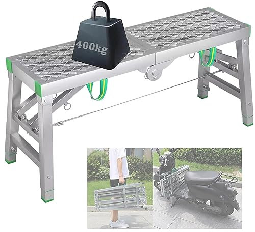 HFFKOS Échafaudage Pliable Portable à 5 Vitesses, Hauteur réglable, établi d'ingénierie Domestique, escabeaux, Plate-Forme de Travail Polyvalente, échafaudage de 40 cm de Largeur, réglage à 5 Nivea