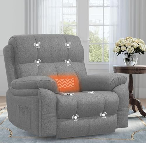 BareTay Fernsehsessel Elektrisch Verstellbar, Relaxsessel Aufstehhilfe Massagesessel mit Massage Wärmefunktion Seniorensessel Relaxliege 2 Seitentaschen und Getränkehalter,USB+ Typ-C Anschluss