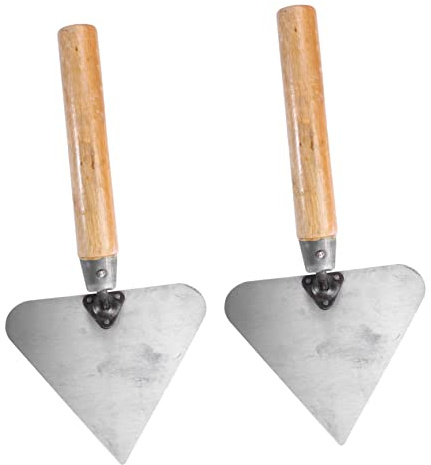 NUOBESTY 2piezas Kit Herramientas Llana Paleta Triangular Acero Inoxidable Herramienta Enlucir Nivelar