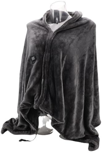Bnineteenteam USB Electric Uppvärmd Filt, 3 Uppvärmningsnivåer Fleece Wearable Shawl Wrap, för Hemmakontoret