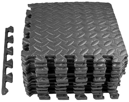 Crynvor 18 Pièces Tapis de Sport de Sol Salle de Fitness, Tatami Puzzle Protection Sol, Dalles en Mousse, Dalle Emboîtables, pour Matériel Gym Banc de Musculation Course Garage Piscine, 30cm x 30cm
