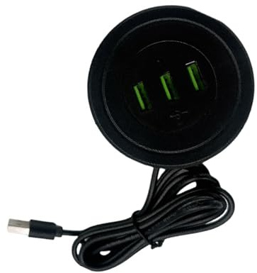 Laikoutd Doppia Presa Alimentazione USB Salvaspazio 2 USB 1 Tipo C 170 Cm Cavo Adattatore Ricarica da Incasso per Tablet Elettronici Caricabatterie Tablet Smartphone