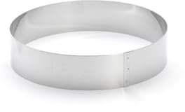 De Buyer - Anello per torte, in acciaio inox, altezza: 4,5 cm, Acciaio inossidabile, Silver, 20 x 20 x 4.5 cm