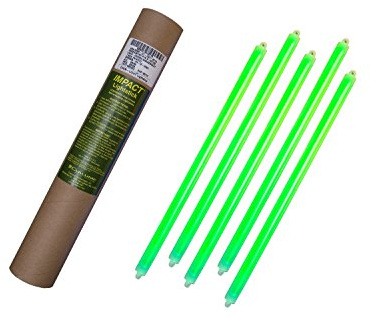Cyalume Carton de 4 tubes de 5 Bâtons Lumineux Snaplight IMPACT 40 cm Vert 2 Anneaux 12 Heures 15'' Non-Emballés Individuellement (Paquet de 20)