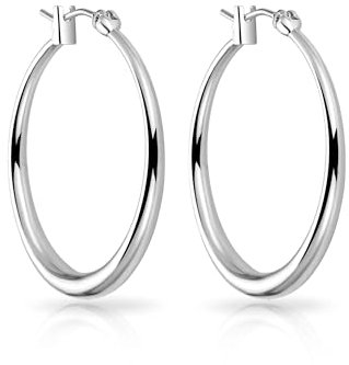 Philip Jones Silver Plated 30mm Hoop Earrings
