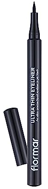 Flormar Ultra Thin Eye liner Black - Wasserfester Flüssig Eyeliner Schwarz mit ultra-dünner Filzspitze – Hochpigmentiert, semi-matt & langanhaltend – Präziser Eyeliner Wasserfest für feine Linien