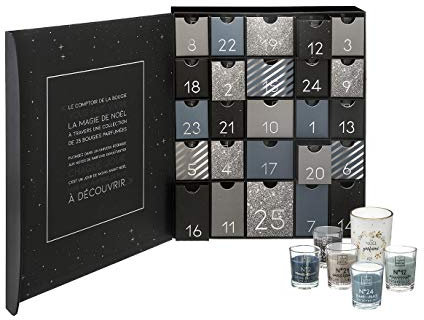 Atmosphera – Original Adventskalender mit 25 Duftkerzen in Gläsern mit Zitat, Parfümiert.