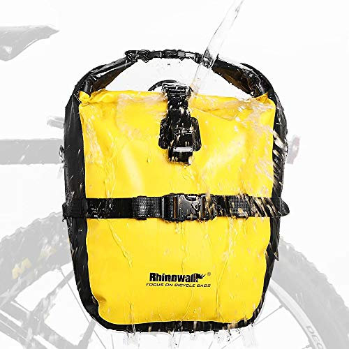 Rhinowalk Fahrradtasche Wasserdicht Gepäckträgertasche Fahrrad Gepäckträger Seitentaschen Rolltop Radtasche Hinterradtasche