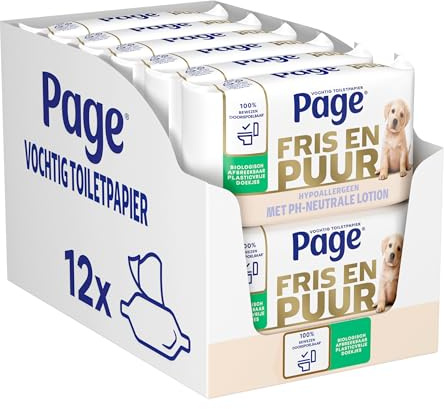 Page Fuktigt toalettpapper – ren – 456 st – 12 x 38 st – ekonomipack